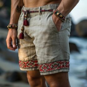 Polyester Men's Shorts (Option: Grey-M)