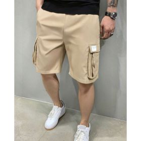 Men's Summer Korean Style Trendy Sports Casual Shorts (Option: M-Khaki)